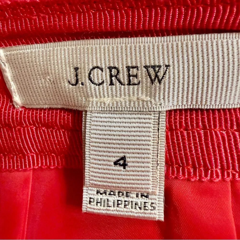 J.Crew Red Cotton Spandex Sailor Skirt Gold Buttons Preppy Nautical Size 4